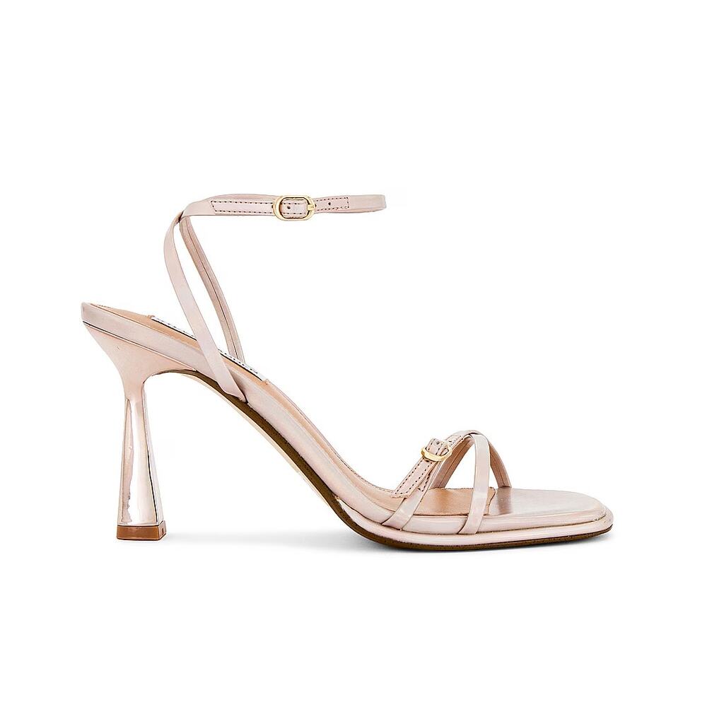 Steve Madden Gold Strappy Heels with Sculptural Heel